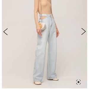 Maison Martin Margiela cutout wide leg jeans NWT